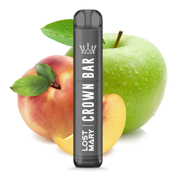 Crown Bar Peach Green Apple 20mg by Al Fakher X Lost Mary Einweg E-Zigarette